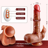 PreviousNext Thrusting Dildo Vibrator Adult Toys - 4 in 1 Realistic Dildos Anal Toys with 3 Thrusting & 7 Vibrating Modes - AVYXO
