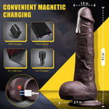 Thrusting Dildo Adult Sex Toys, Remote Control Heated Black Realistic Dildos With 9 Thrusting & Vibrating Modes For G-Spots Clit Anal Stimulater - AVYXO