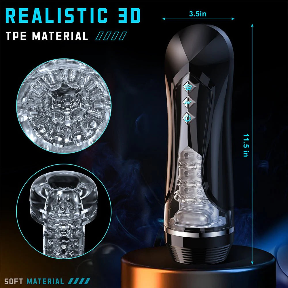 Automatic Male Masterburbater Sex Toys Male Masturbator with 7 Thrusting Vibrations - AVYXO