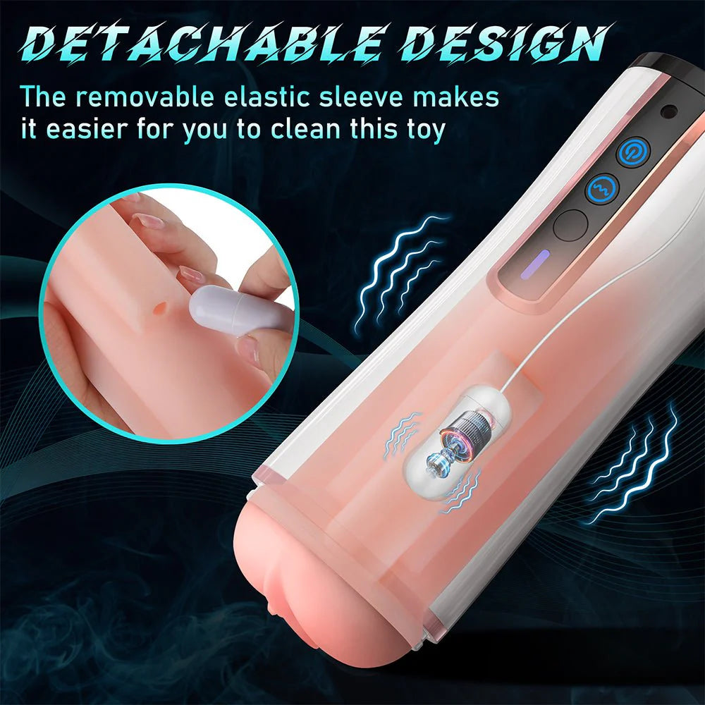 PreviousNext Automatic Male Masturbator Cup - Hands Free Masturbators Stroker with 10 Vibrating Modes Male Pleasure Blowjob Machine - AVYXO