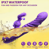 Rabbit Dildos for Clitorial Anal Stimulation,3 in 1 G spot Vibrators Dildo with 6 Twisting & 6 Vibrating Modes - AVYXO