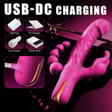 Rabbit Anal Dildo Vibrator Sex Toys -3 in 1 G-Spot Vibrators 10 Vibrating Modes - AVYXO