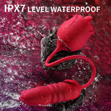 3-in-1 Rose Toy Vibrator: Clitoral Tongue Licking & Thrusting G Spot Stimulation - AVYXO