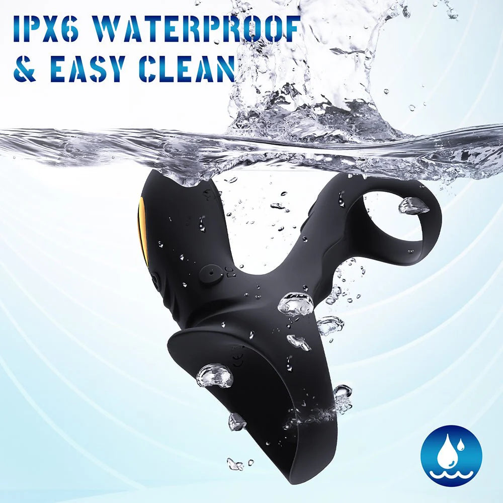 Vibraring Cock Ring Sex Toy for Men, 9 Vibrating Modes Male Penis Ring with G-Spot Clitoral Stimulator - AVYXO