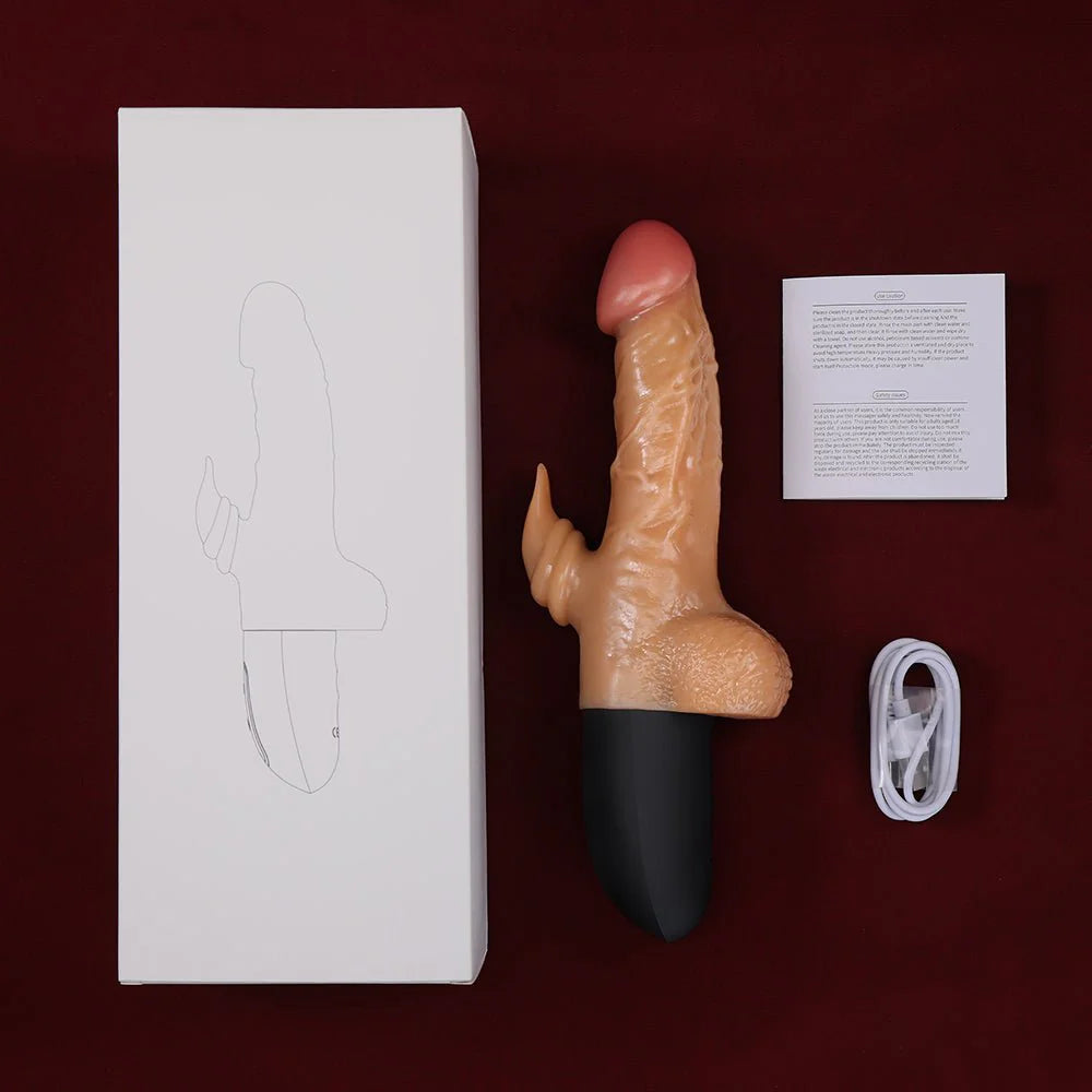Thrusting Dildo Vibrator Sex Toy Clitoral Licking G Spot Dildo for Clitoral G Spot Anal Stimulation - AVYXO