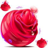 Adjustable 6-Level TelescopingVibrator Sex Toys, Rose Sex Toy for Women with 7 Tongue Licking & Vibrating Modes for Anal Nipple Clitoral Stimulator, Dustproof Cover Travel Pleasure Vaginal Masturbator - Realistic 2-in-1 Male Stimulator - AVYXO