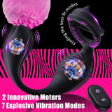 Remote Control 4-in-1 Vibrating Cock Ring & Prostate Massager with Anal Plug - AVYXO