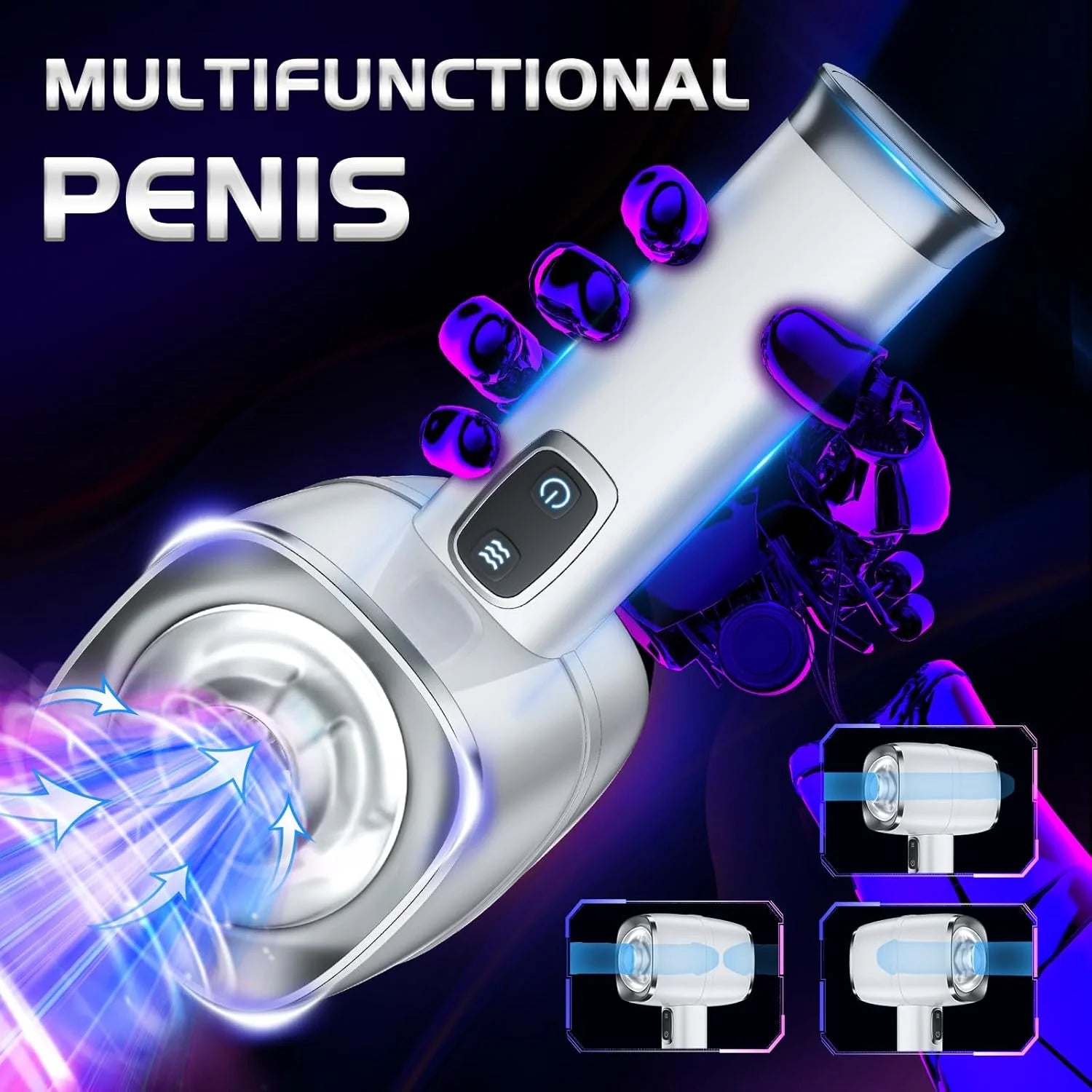Automatic Male Masturbator,Open-Ended Stroker with 6 Thrusting Modes Male Sex Toy - AVYXO