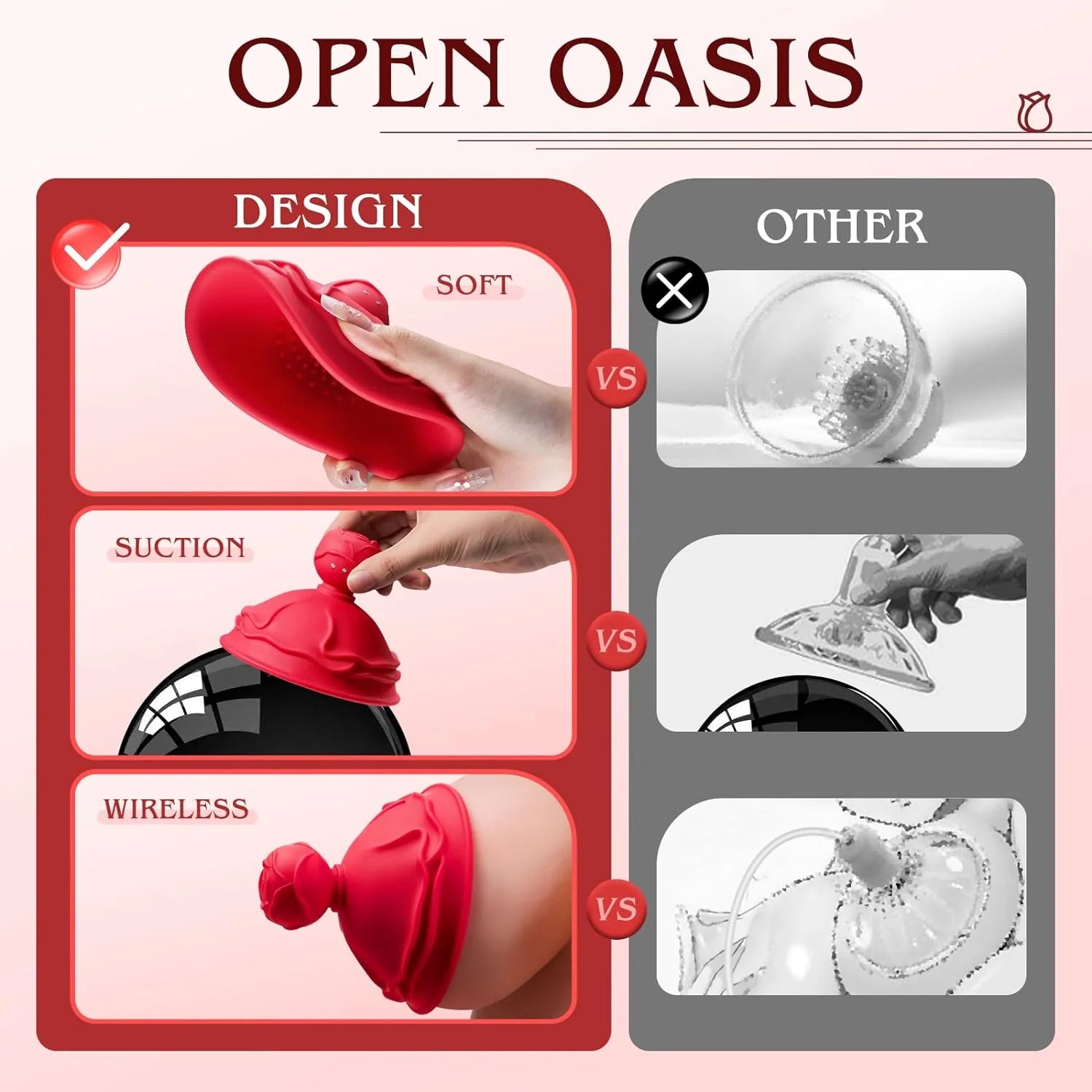 Discover the pleasure of our Rose Sex Toy Sucking Stimulator. Wireless, with 10 powerful vibration and rotation modes - AVYXO