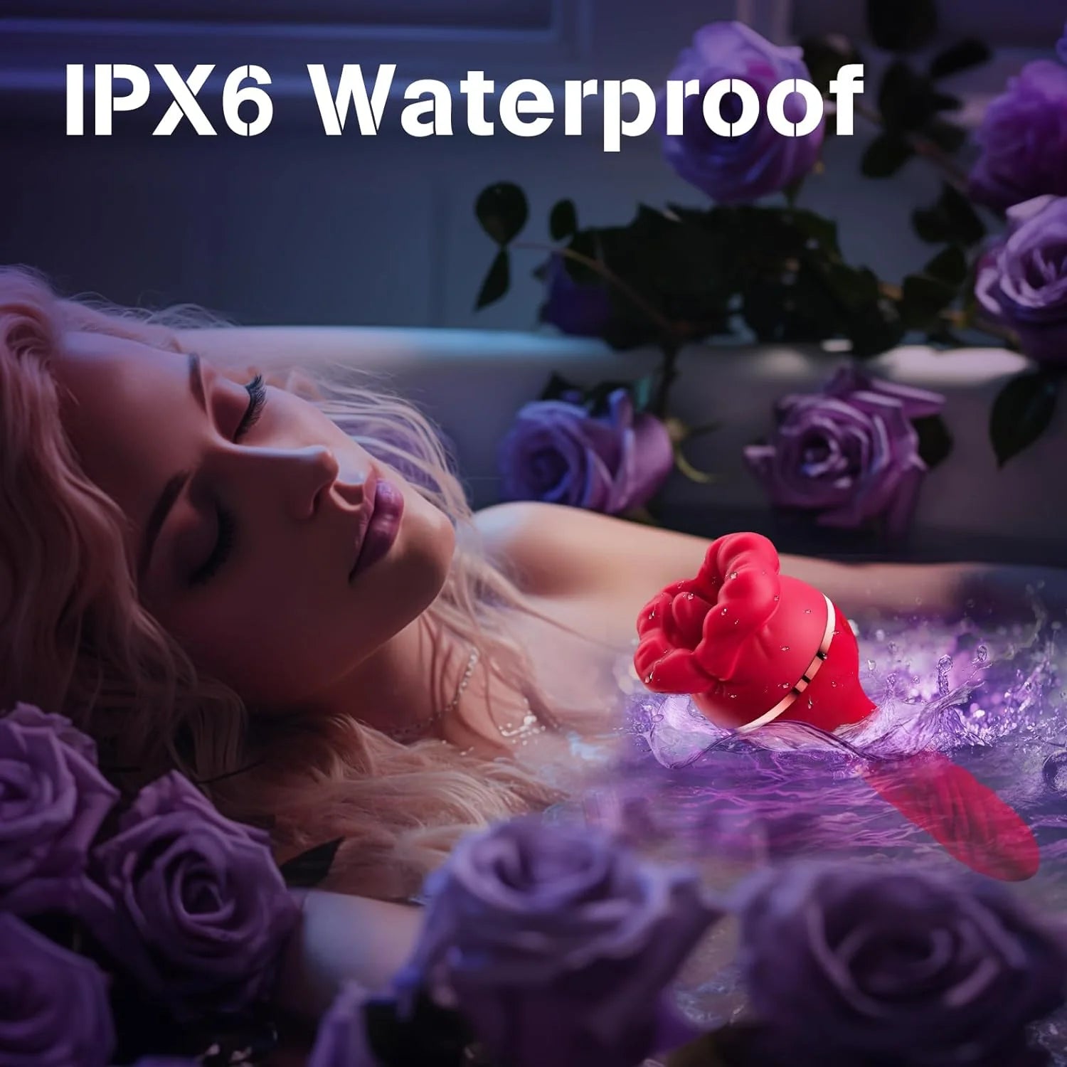 3-in-1 Vibrator Rose Sex Toy: Tongue Licking & Thrusting Dildo Vibrator. Couples' Adult Games for Clitoral, G Spot, and Anal Pleasure - AVYXO