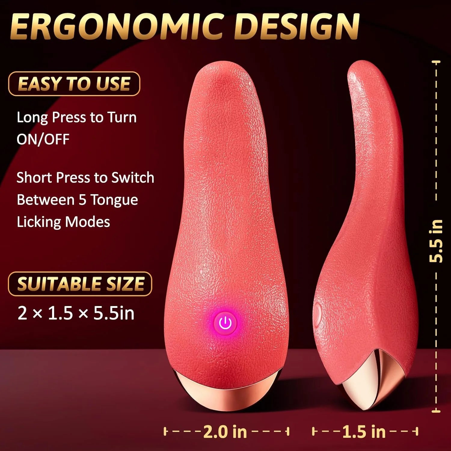 Upgraded G Spot Vibrator with 10 Tongue Licking Modes & Waterproof Design - AVYXO