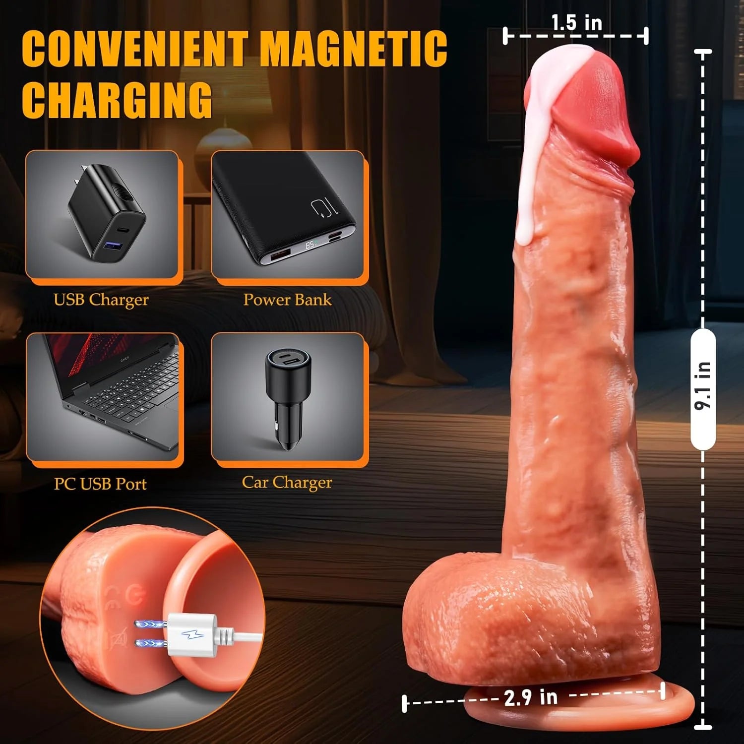 Remote Control Thrusting Dildo Vibrator - Suction Cup Dildo with 10 Thrusting & 3 Vibrating Modes, Soft Silicone Adult Sex Toy for Women and Couples - AVYXO