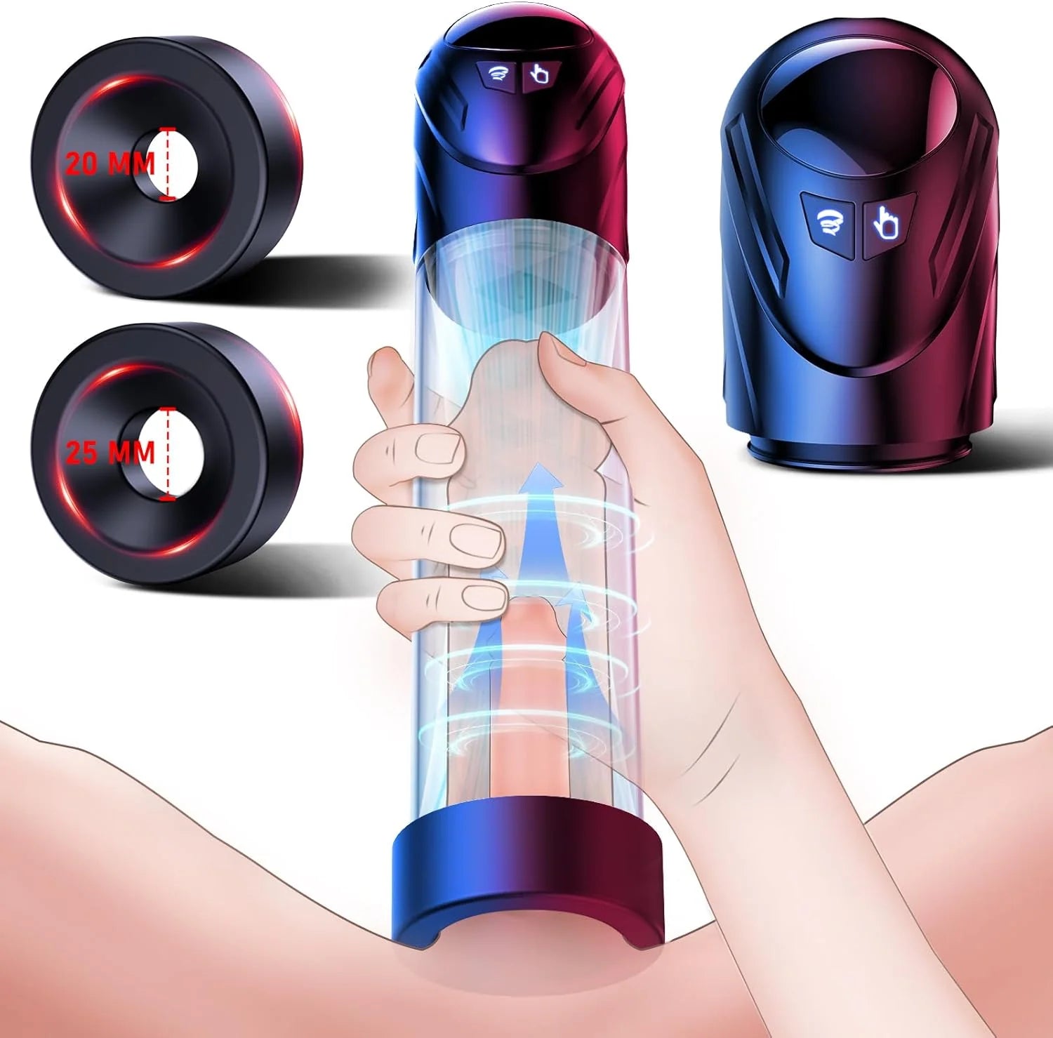 Premium Electric Penis Pump - 5 Suction Modes for Ultimate Pleasure, Penis Enlargement with 2 ED Cock Rings, Ideal for Men and Couples - AVYXO