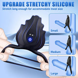 Penis Ring Clitoral Vibrator Double Pleasure 2-in-1 Vibrating Cock Ring with 9 Modes and APP Remote Control - AVYXO