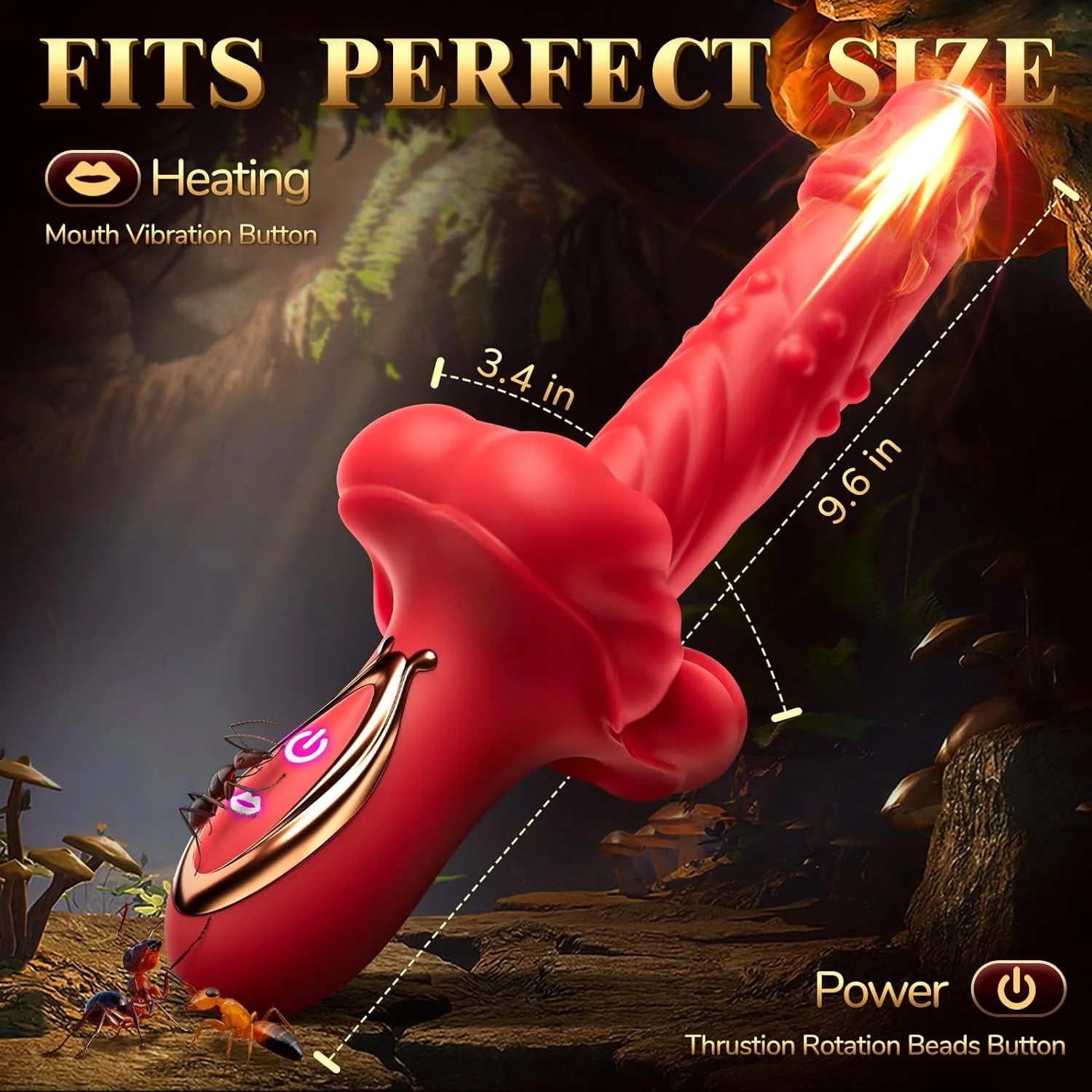 Experience Ultimate Pleasure: 3-in-1 Thrusting Dildo Rose Vibrator - Perfect for Clit & G-Spot Stimulation - AVYXO