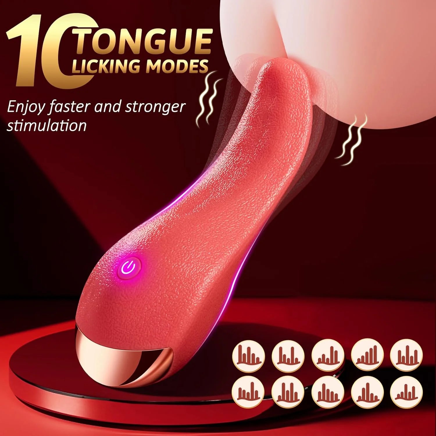 Upgraded G Spot Vibrator with 10 Tongue Licking Modes & Waterproof Design - AVYXO