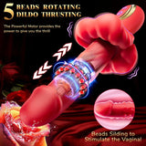Experience Ultimate Pleasure: 3-in-1 Thrusting Dildo Rose Vibrator - Perfect for Clit & G-Spot Stimulation - AVYXO