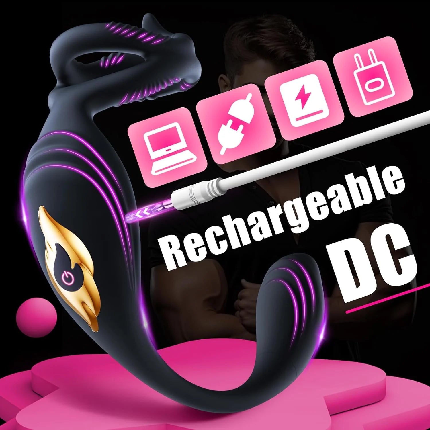 Remote Control 4-in-1 Vibrating Cock Ring & Prostate Massager with Anal Plug - AVYXO