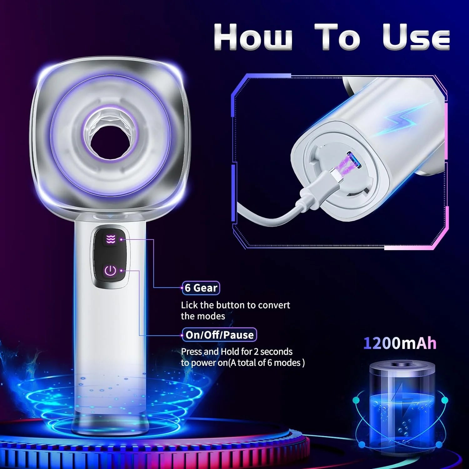 Automatic Male Masturbator,Open-Ended Stroker with 6 Thrusting Modes Male Sex Toy - AVYXO