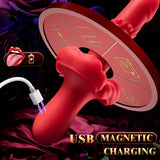 Experience Ultimate Pleasure: 3-in-1 Thrusting Dildo Rose Vibrator - Perfect for Clit & G-Spot Stimulation - AVYXO