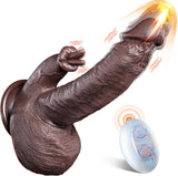 Realistic Thrusting Dildo Licking Vibrator - 5 in 1 Silicone Suction Cup, 10 Thrusting, Vibration & Heating Modes, Remote Control Sex Toy - AVYXO