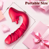 Multi-Functional Vibrator - 3 in 1 Licking, Vibrating, Thrusting Adult Toy - Clit Anal Stimulator for Women - AVYXO