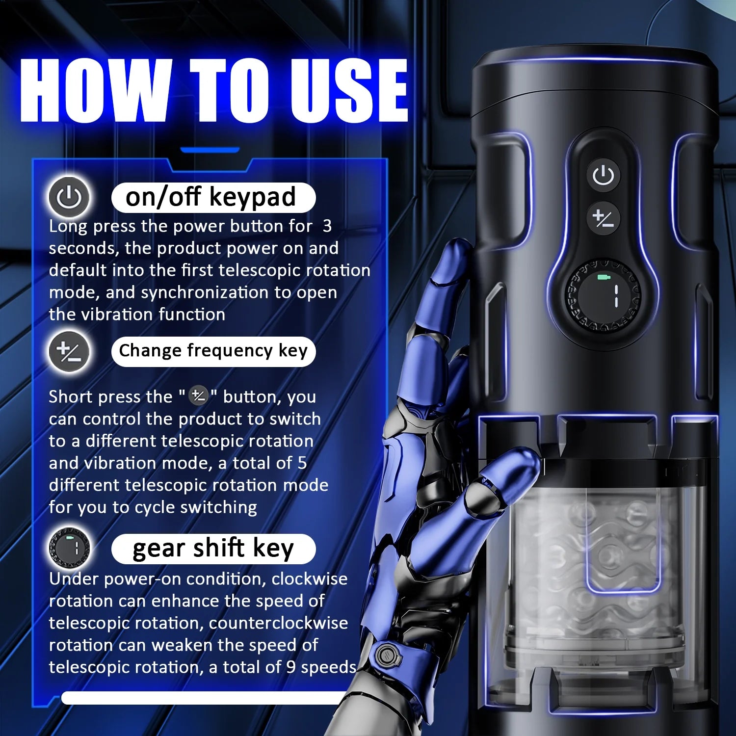 Automatic Male Masturbation Cup - 5 Frequency Modes & Infinite Speed - AVYXO