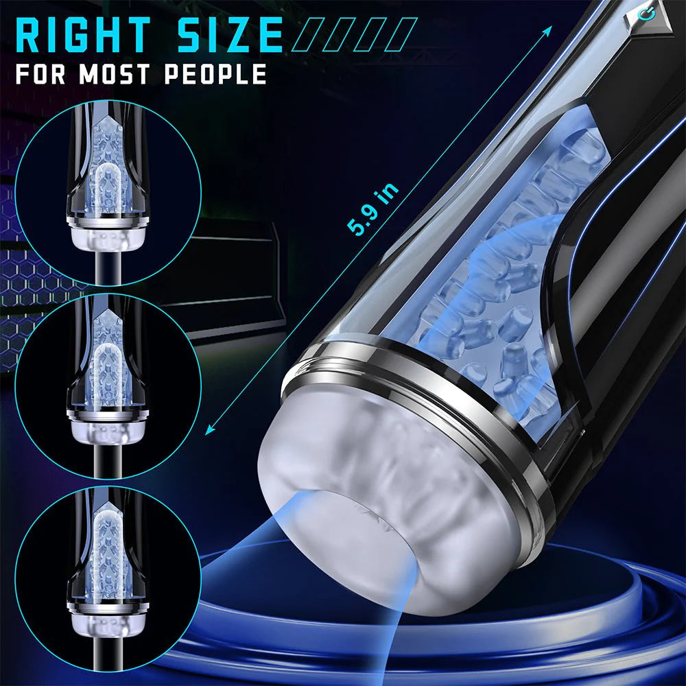Automatic Male Masterburbater Sex Toys Male Masturbator with 7 Thrusting Vibrations - AVYXO