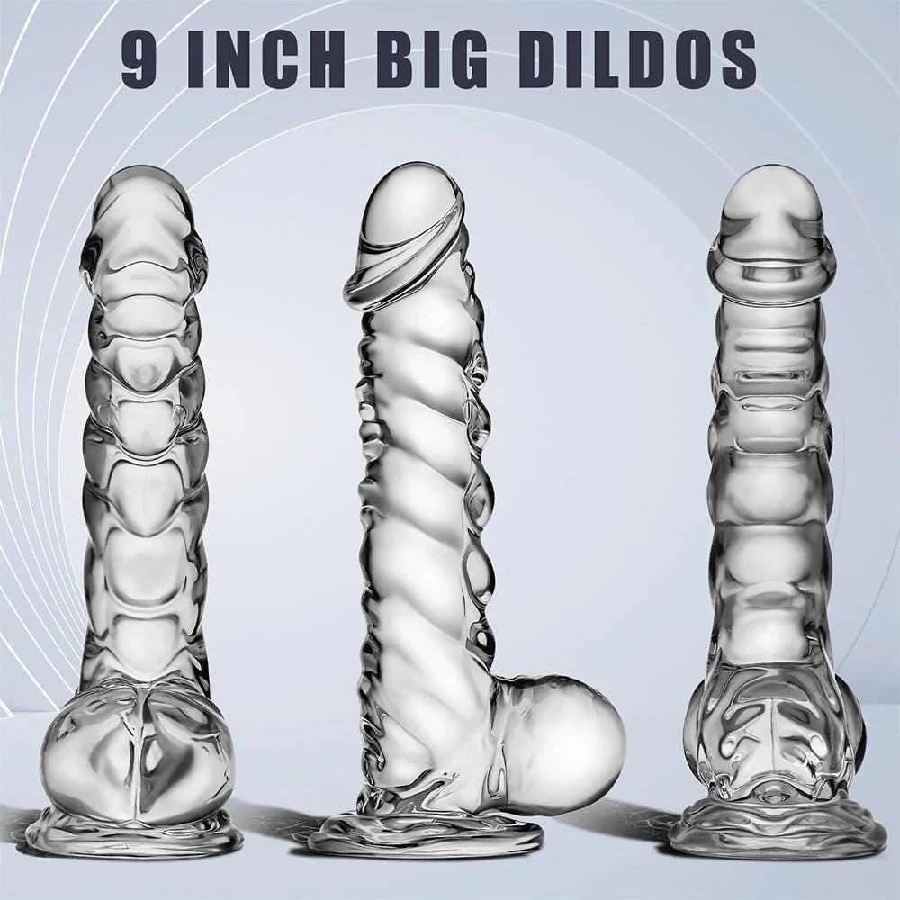 8.2 Inch Clear Dildo Sex Toys - Soft Realistic Dildos with Suction Cup Monster Dildo - AVYXO