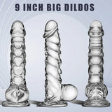 8.2 Inch Clear Dildo Sex Toys - Soft Realistic Dildos with Suction Cup Monster Dildo - AVYXO