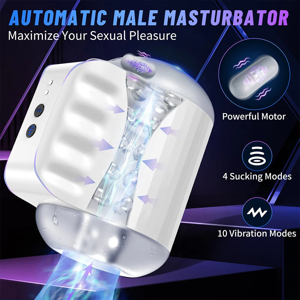 Male Masturbator Men Sex Toys - Male Masturbators with 4 Suction & 10 Vibration Modes, Sucking Male Masturbation Cup - AVYXO