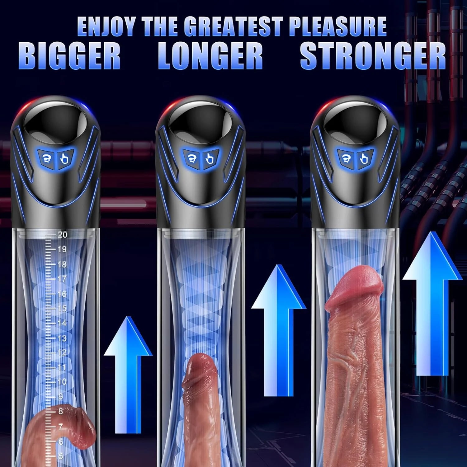 Premium Electric Penis Pump - 5 Suction Modes for Ultimate Pleasure, Penis Enlargement with 2 ED Cock Rings, Ideal for Men and Couples - AVYXO