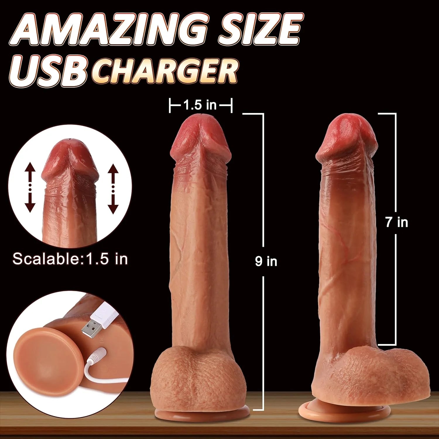 Intense Pleasure: Thrusting Dildo Vibrator with 5 Thrusting Modes - AVYXO