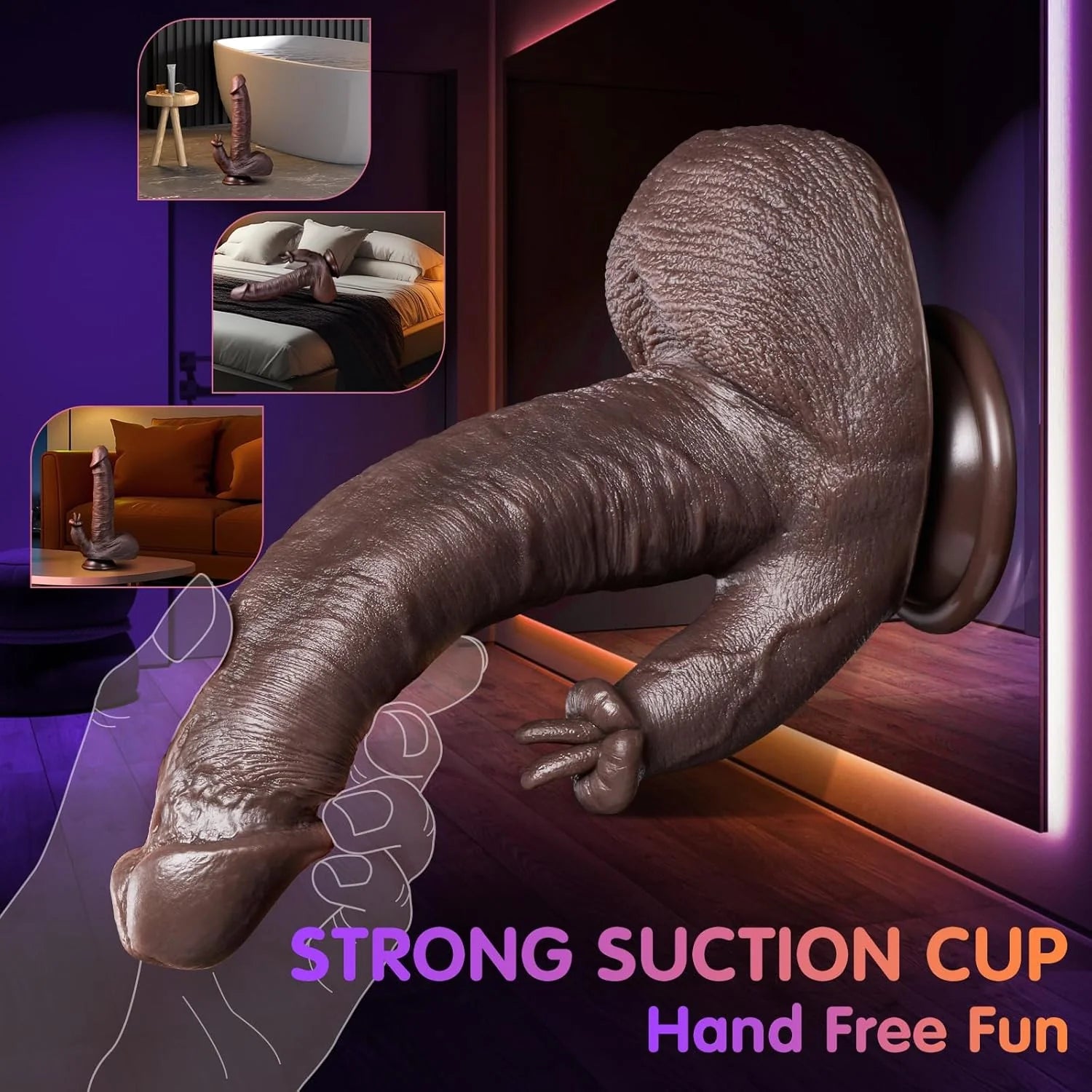 Realistic Thrusting Dildo Licking Vibrator - 5 in 1 Silicone Suction Cup, 10 Thrusting, Vibration & Heating Modes, Remote Control Sex Toy - AVYXO