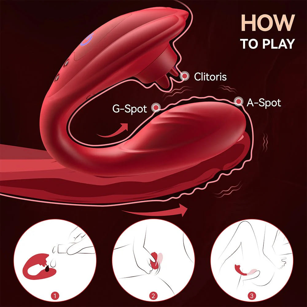 Remote Control Vibrator,Sex Toys for Couples with 10 Licking and Vibration Modes,Female Clitoris G-Spot Vibrating Stimulator - AVYXO