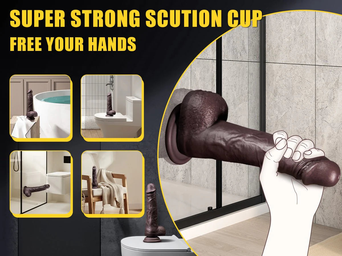 Thrusting Dildo Adult Sex Toys, Remote Control Heated Black Realistic Dildos With 9 Thrusting & Vibrating Modes For G-Spots Clit Anal Stimulater - AVYXO