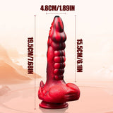 Black and red electric dildo - 7 modes, strong suction cup, heating function. - AVYXO