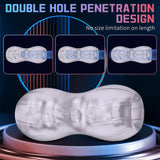Dual-Orifice Male Masturbator - Super Elastic TPE Sleeve - AVYXO