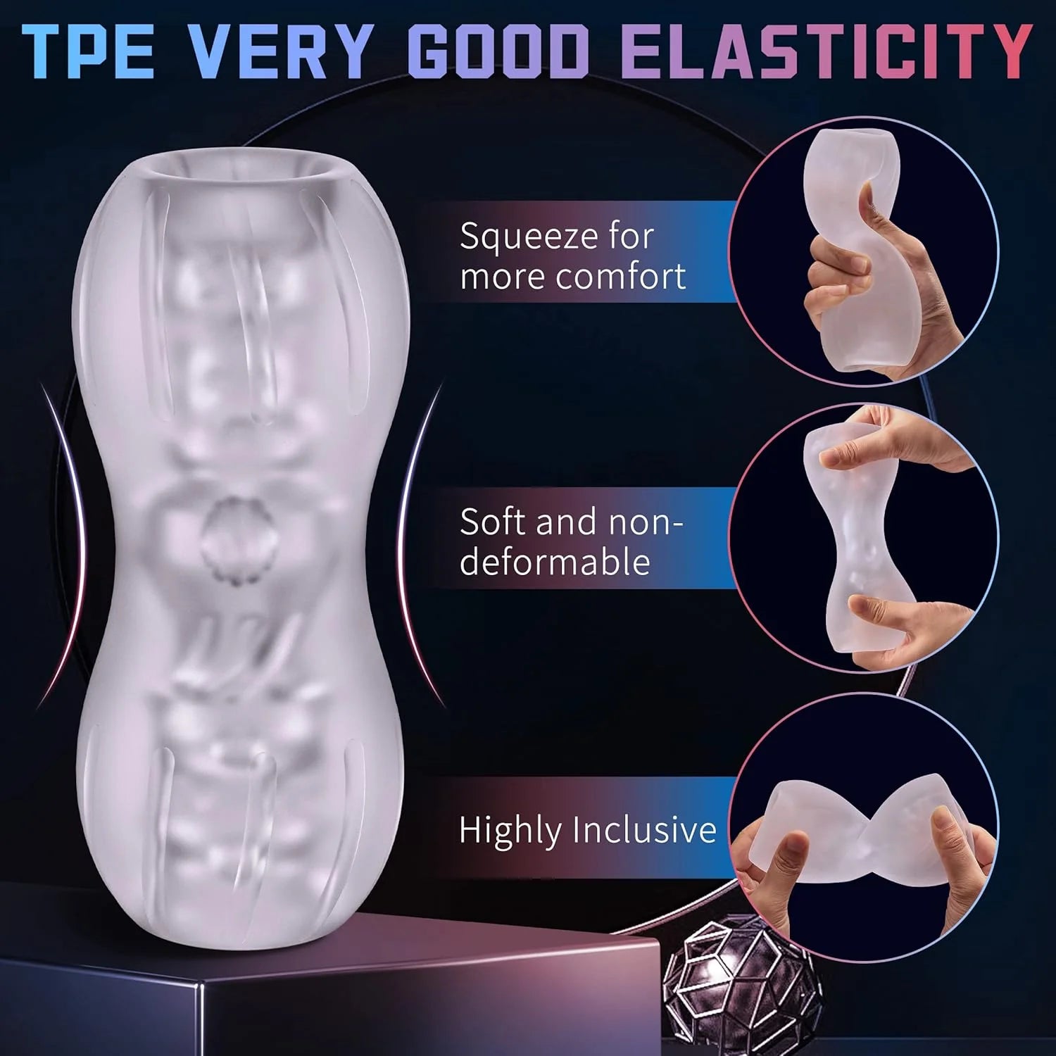 Dual-Orifice Male Masturbator - Super Elastic TPE Sleeve - AVYXO