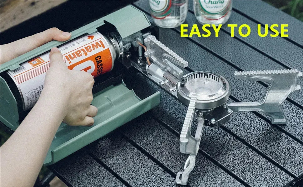 Foldable Camping Butane Stove, Portable Camping Stove Outdoor Gas Stove with Storage Bag suitable for Picnic, Backpacking Hiking, Adventure, Home Travel, Outdoor Patio, RV Trip - AVYXO