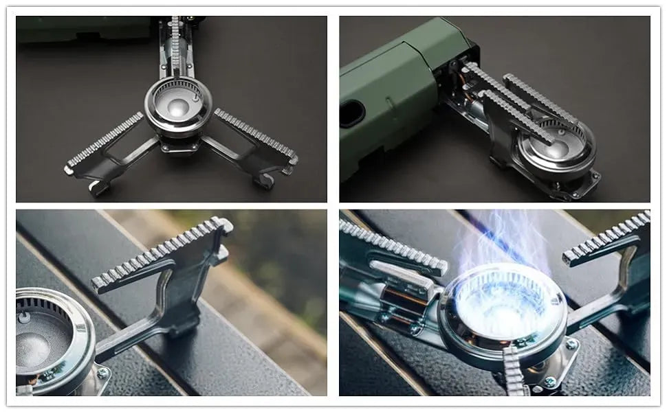 Foldable Camping Butane Stove, Portable Camping Stove Outdoor Gas Stove with Storage Bag suitable for Picnic, Backpacking Hiking, Adventure, Home Travel, Outdoor Patio, RV Trip - AVYXO