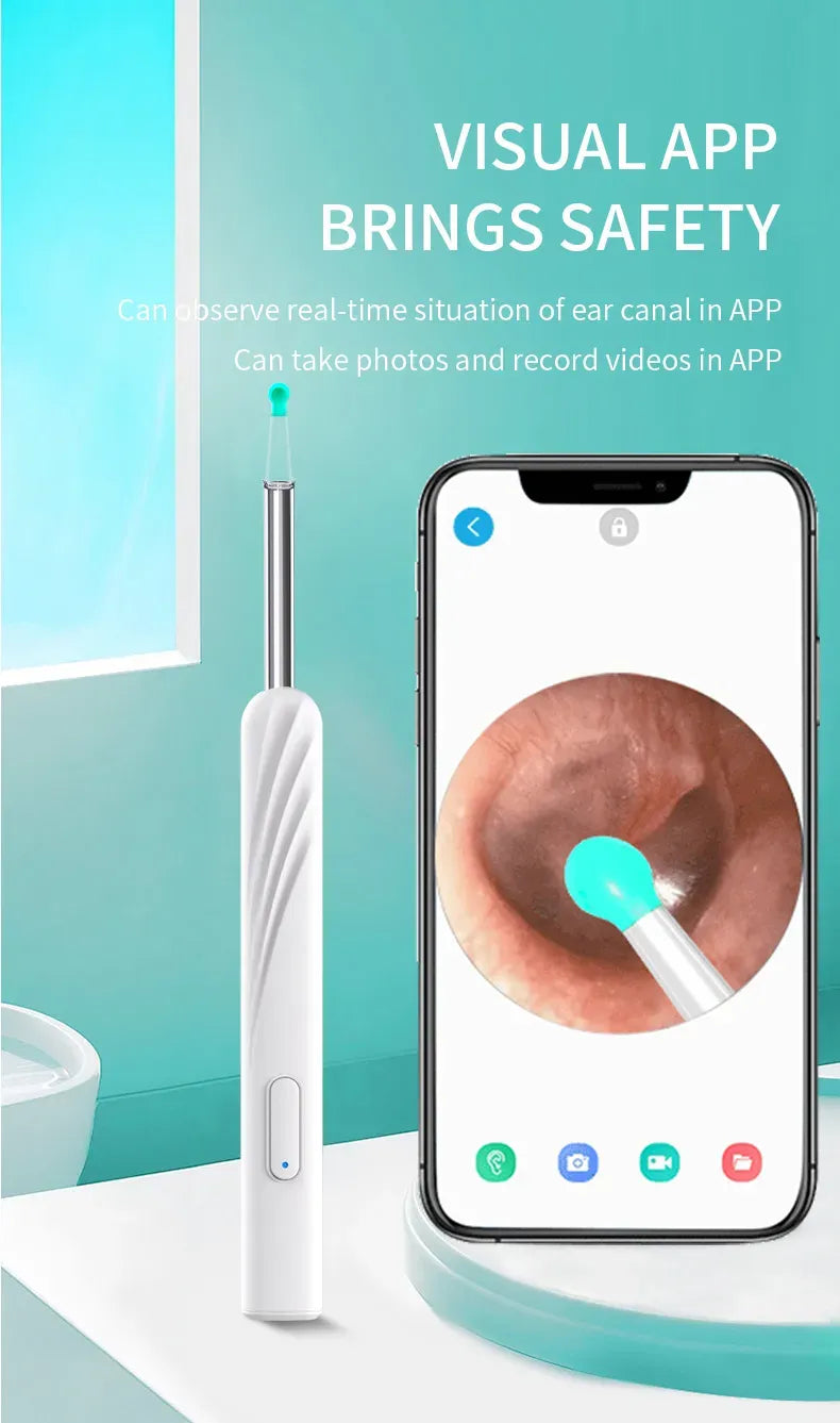 WiFi Link NE16 Hard Visual Ear Digging Spoon Ear Digging Spoon Wireless Cleaning Endoscope High Definition Ear Collecting Tool - AVYXO