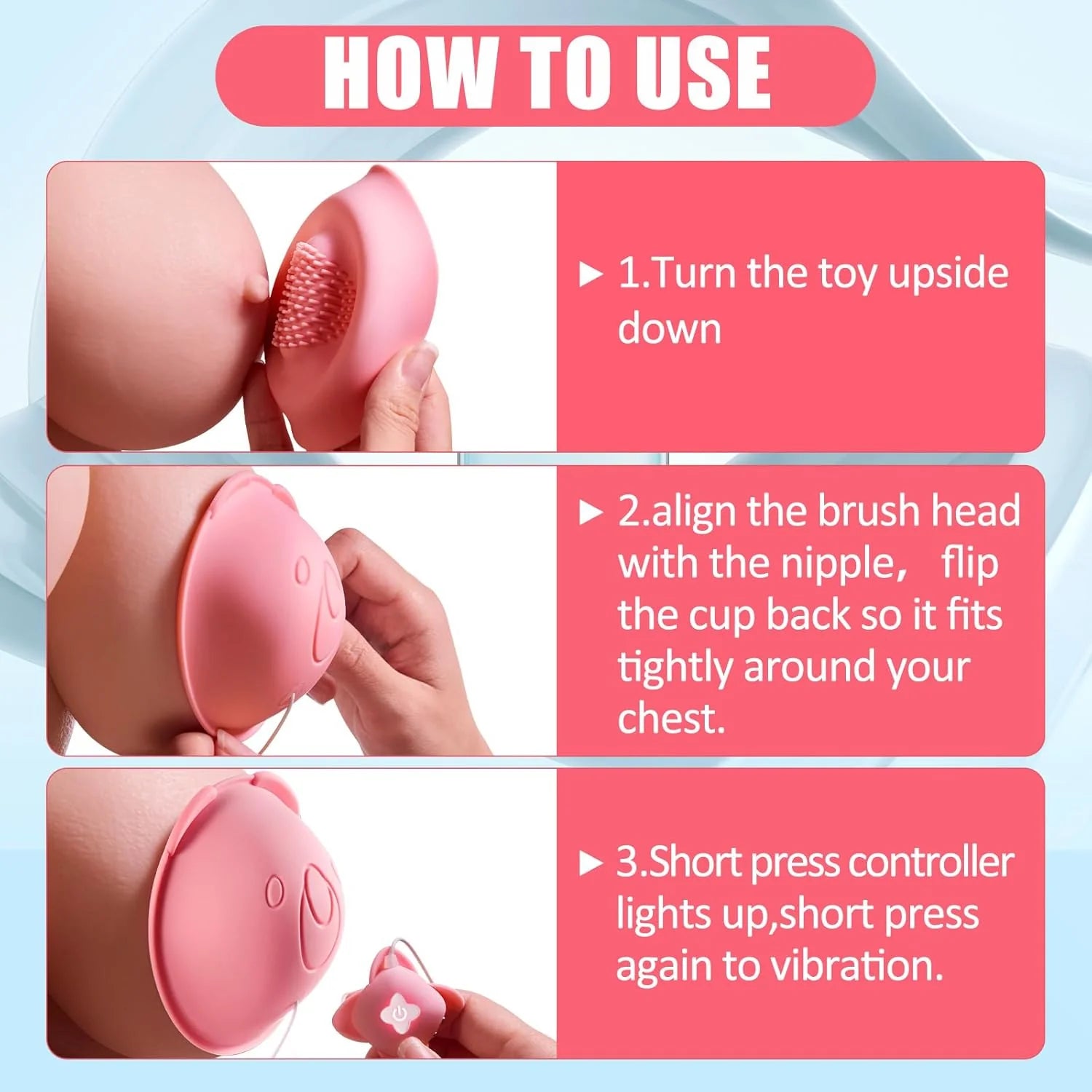 PreviousNext Nipple Toy Vibrator, Vibrating Nipple Clamps Sucking Stimulator Massager with 10 Powerful Vibration - AVYXO