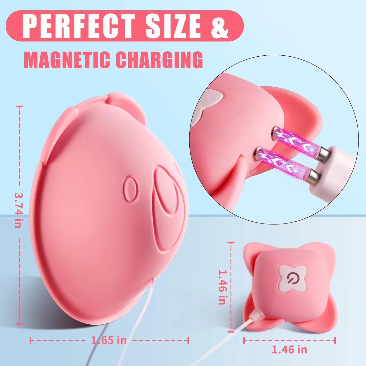 PreviousNext Nipple Toy Vibrator, Vibrating Nipple Clamps Sucking Stimulator Massager with 10 Powerful Vibration - AVYXO