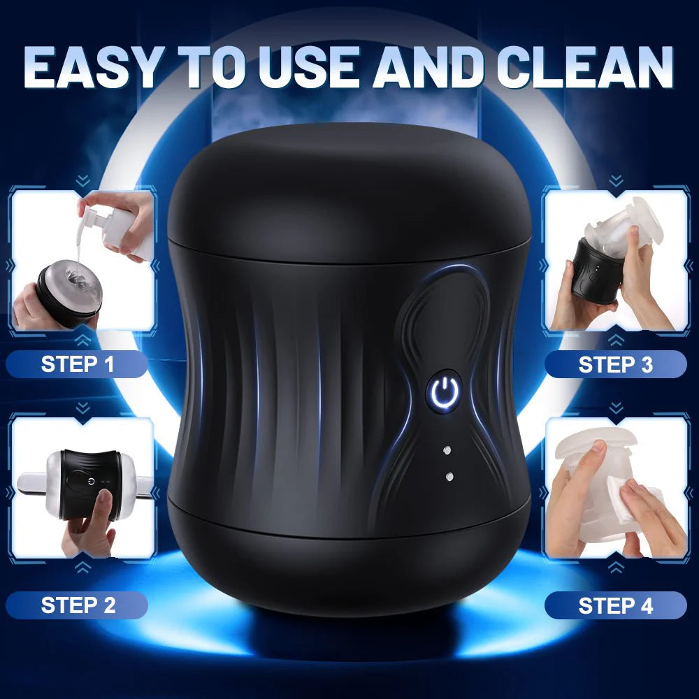 Vibrating Male Masturbator - 12 Vibration Modes, Oral Sex Pleasure - AVYXO