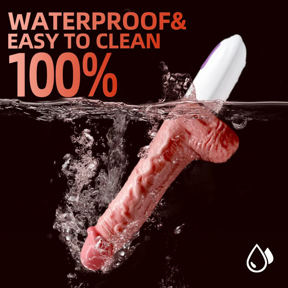 Silicone Electric Dildo Vibrator - 3-in-1 Vibration, Warming, Swing Mode - AVYXO