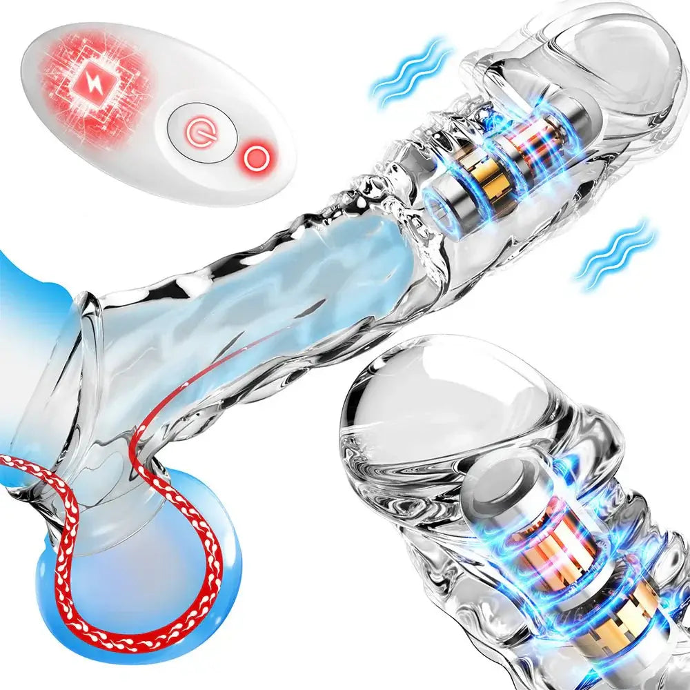 3.6 Inch Clear Cock Sleeve with 10 Vibrating Modes - AVYXO