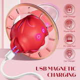 AAVIBE 2-in-1 Rose Vibrator: Stimulate Clitoral Pleasure with 10 Tongue-Licking Modes - AVYXO