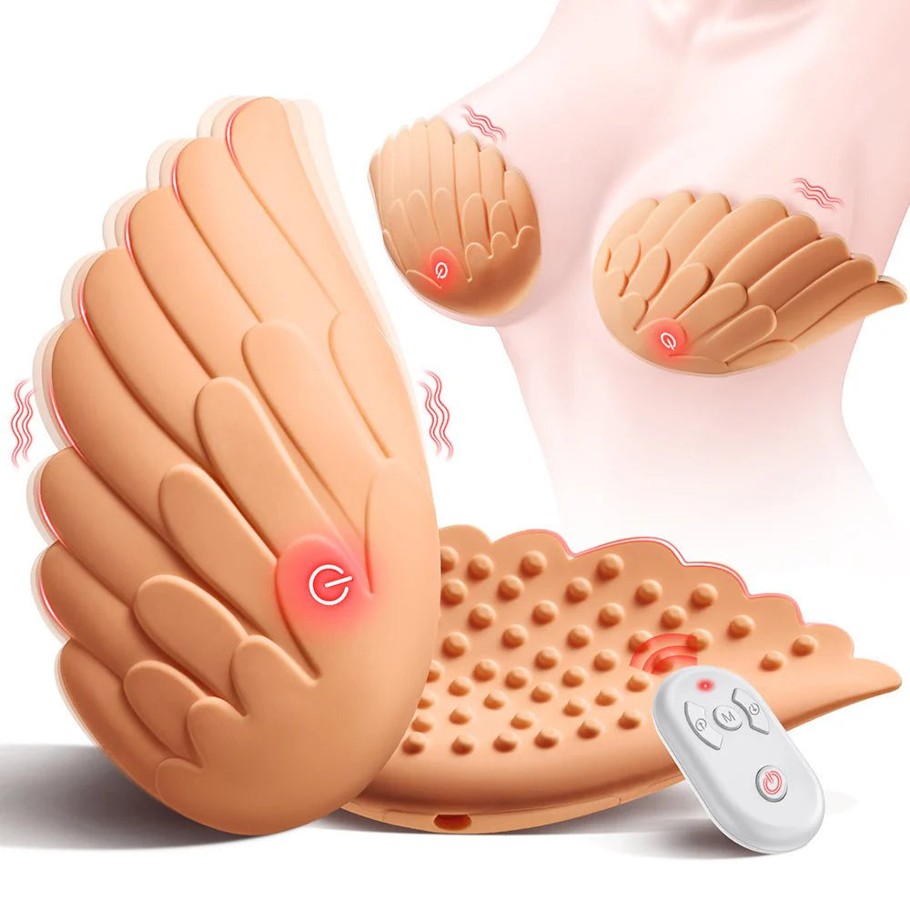 Angel Wings Breast Vibrator - 7-Mode Nipple Stimulator with Remote Control - AVYXO