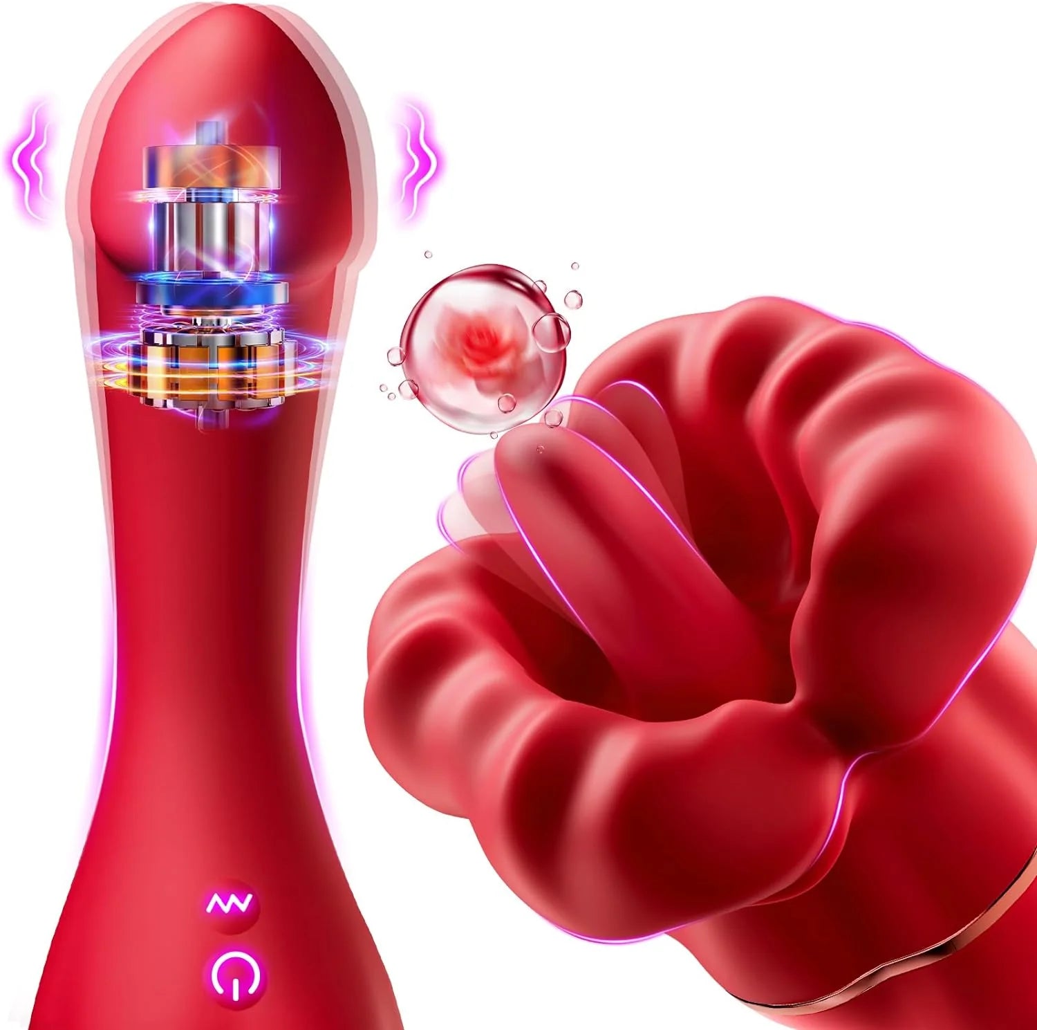 Rose Vibrator 10 Tongue Licking & Vibration Modes - AVYXO